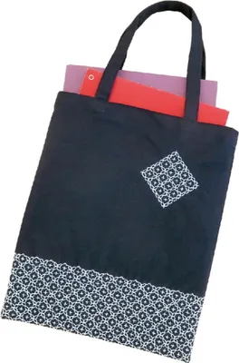 Image de Olympus Hitomezashi Sashiko paquet de broderie "Sac Navy", tissu imprimé, 34x28cm, original du Japon