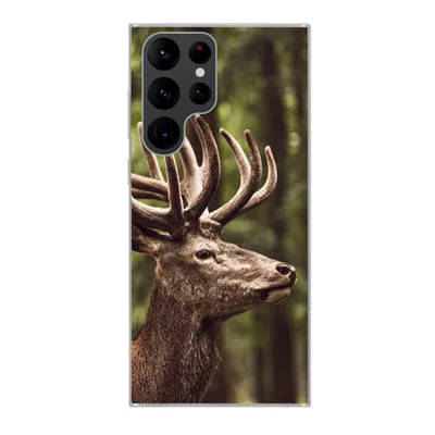 Produktbild von MuchoWow® Handyhülle Schutzhülle Hülle für Samsung Galaxy S22 Ultra Hirsch - Natur - Geweih - Wald - Tiere Silikon Softcase Handy Hülle - Abbildung