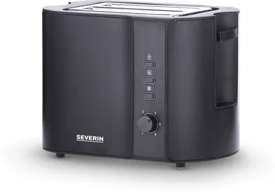 Produktbild von Toaster Brötchen-Röstaufsatz SEVERIN AT 9552 2 Scheiben Schwarz ca. 800 W AT 9552 aus Edelstahl, mattschwarz Toaster Toaster 2 Scheiben Toaster Edelstahl Toaster Mit Brötchenaufsatz