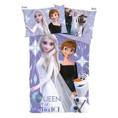 Produktbild von Disney Frozen Kinder-Bettwäsche 100x135 + 40x60 cm, 100% Baumwolle, niedliches Motiv, strapazierfähig, ideales Geschenk für Kinder