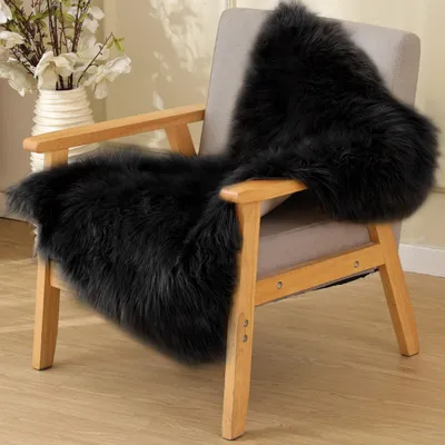 Produktbild von Weiches Fluffy Teppich - Shaggy Teppich für Wohnzimmer 60 x 90 cm Schwarz