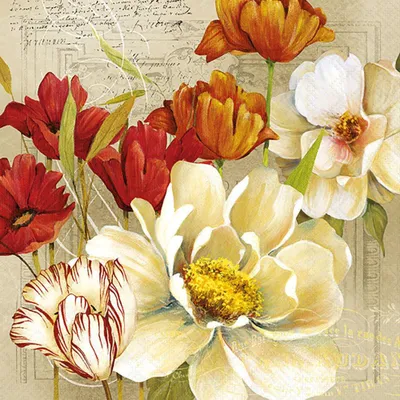 Produktbild von 20 Servietten Coralie - Vintage Blumenmomente 33x33cm