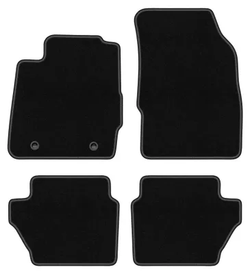 Produktbild von Velours-Fußmatten für Ford Fiesta MK7 2008-2011 (Schrägheck) – 4-tlg, Schwarz, passgenau – Wielganizator BASIC