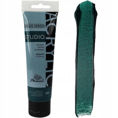 Obrázok produktu pre Akrylová farba Phoenix 560 Viridian Hue 100ml - modrozelená - umelecká farba na plátno, papier, drevo, kameň, textílie - vodeodolná, bez zápachu