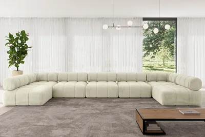 Produktbild von ALTDECOR Modulares Sofa Ecksofa in U-Form - Garvo-U3 - 475x190x70 cm Beige Corner modular Sofa Eckcouch Couch Wohnlandschaft Cauchsofa Polstersofa