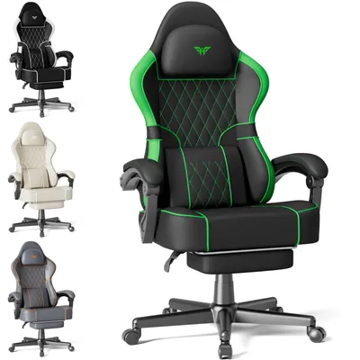 Produktbild von Verdego Gaming Stuhl, Bürostuhl Schreibtischstuhl, Ergonomischer Gaming Sessel, PVC-Leder, Chefsessel, Racing Stuhl Computerstuhl, Schwarz-Grün
