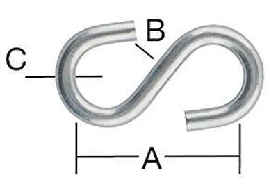 Immagine prodotto di Gancio a S zincato 4x35 mm