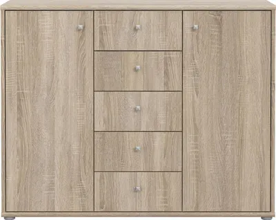 Produktbild von Kommode TEMPRA 2 mit 5 Schubladen Sonoma Eiche B108,8xT34,8xH85,5 cm