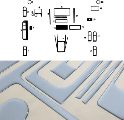 Immagine prodotto di Decorazione interna abitacolo per VW Golf 1997-2003 ottica in alluminio 21pz