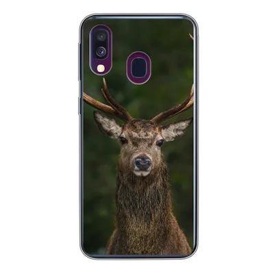 Produktbild von MuchoWow® Handyhülle Schutzhülle Hülle für Samsung Galaxy A40 Hirsch - Geweih - Natur Silikon Softcase Handy Hülle - Handy-Tasche