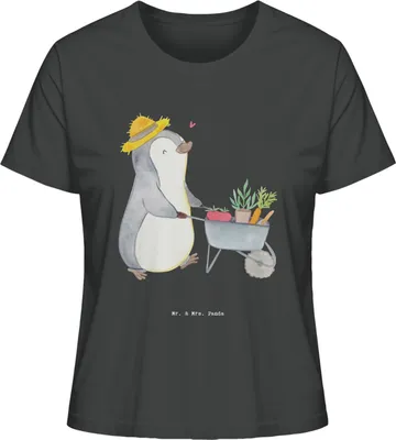 Produktbild von Mr. & Mrs. Panda Damen T-Shirt Pinguin Gartenarbeit Größe XL - Anthrazit - Geschenk, Baumwoll, Gärtnern, Gartenpflege, Oberteil, Kurzarm, Urban Gardening, Sommershirt