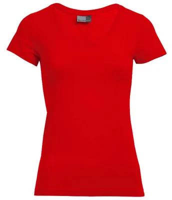 Produktbild von Promodoro - T-Shirt für Damen, V-Ausschnitt, Schmal LT2753 (XXL) (Feuerrot)