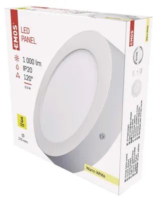 LED Panel 170mm, rund, Deckenleuchte weiss, 12,5W warmweiss