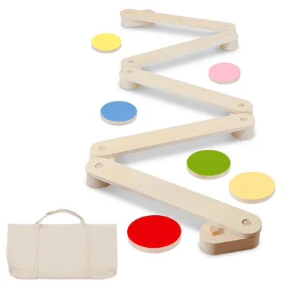 Produktbild von Ikodm Balancierbalken Kinder Balancierbretter   Balance BalaceBoard Holzwaagenbalken Holz Board Waagentrittsteinen