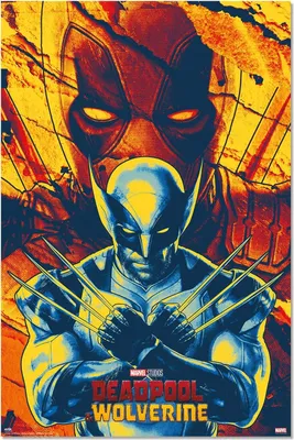 Produktbild von Marvel Wolverine & Deadpool Faces Poster Druck Größe 61x91,5 cm ohne Zusatzartikel