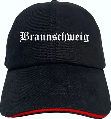Produktbild von Braunschweig Cappy - Altdeutsch bedruckt - Schirmmütze - Schwarz-Rotes Cap OneSize-SchwarzRot