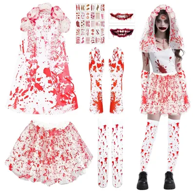 Immagine prodotto di Costume da Halloween per donna, sposa zombie con accessori