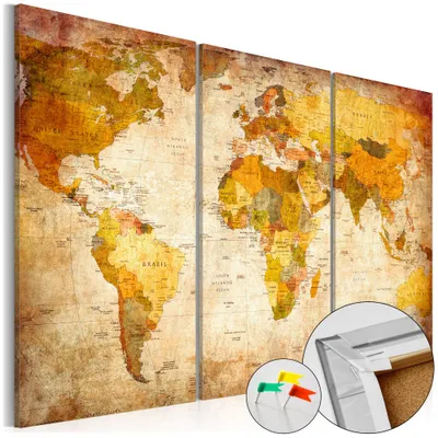 Obrázek produktu pro Korkový obraz z netkané textilie - Antique Travel 120x80 cm Karty k-B-0020-p-a