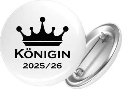 Produktbild von Huuraa Button Königin 2025/26 Schützenkönigin 25mm rund mit Sicherheitsnadel Ansteckbutton Geschenkidee