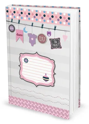 Produktbild von Babytagebuch DIN A4 "Schön, dass du da bist" - leeres Buch zum Beschriften - erstes Jahr rosa