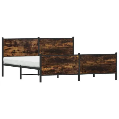 Produktbild von Metallbett ohne Matratze Räuchereiche 200x200 cm