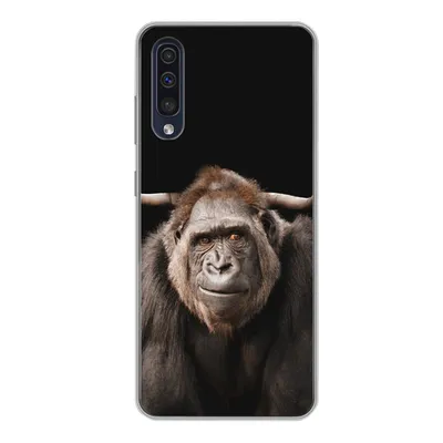 Produktbild von MuchoWow® Handyhülle Schutzhülle Hülle für Samsung Galaxy A50 Affe - Schottischer Highlander - Schwarz Silikon Softcase Handy Hülle - Mobiltelefonhülle
