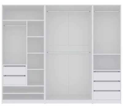 Produktbild von Marmex Garderoben-Set TRES D Weiß offener Kleiderschrank 190/111x206x51 cm