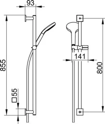 Produktbild von KEUCO 59587250802 Brause-Set eckig IXMO 59587