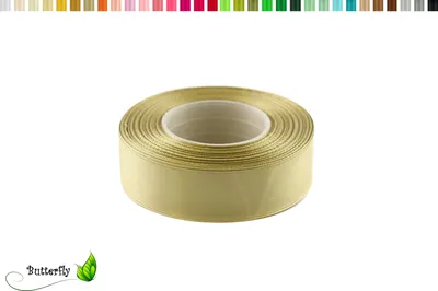 Produktbild von Satinband 25mm x 32m Rolle, Farbe:127 altgold