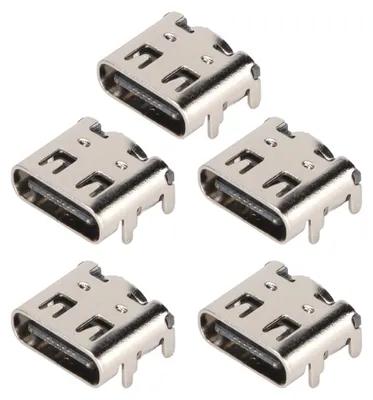 Image de 5 pièces : connecteur de charge pour manette de jeu, type C, prise de remplacement pour manette PS5