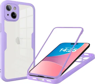 Produktbild von 360 Grad Handyhülle für Apple iPhone 15 Full Cover Rundum Schutz Farbe: Violett