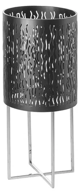Produktbild von FINK Windlicht BACCUS - Bodenwindlicht aus Eisen pulverbeschichtet und Edelstahl, schwarz, silberfarben, H 63 cm