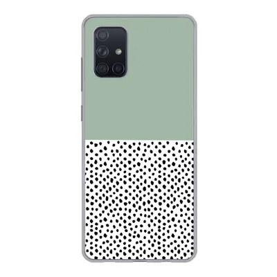 Produktbild von MuchoWow® Handyhülle Schutzhülle Hülle für Samsung Galaxy A51 5G Polka dots - Grün - Schwarz Silikon Softcase Handy Hülle - Abbildung