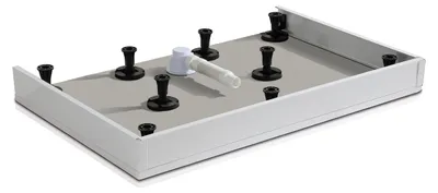 Produktbild von Duschspa Quadrat Duschwanne Armatur Schürze-Stellfüße Set für Duschtasse 90X90cm