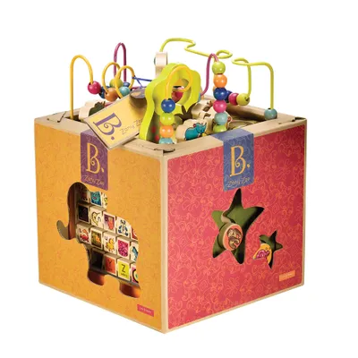 Image de B. Toys 44163 - Cube de jeu Zany Zoo, boucle de motricité, cube de motricité