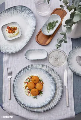 Image de Plat de service Kütahya Porselen - Iceberg - Porcelaine - 35 x 15 cm
