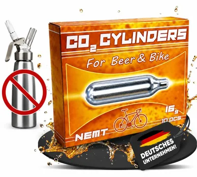 Produktbild von 10 NEMT 16g Co2 Bierkapseln and Bikekapseln für alle Bierzapfanlagen mit 16g Kohlensäurekapseln ohne Gewinde