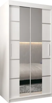 Produktbild von Kleiderschrank, Schiebetürenschrank Schlafzimmer, Schrank mit Spiegel VERONA 4 100 cm