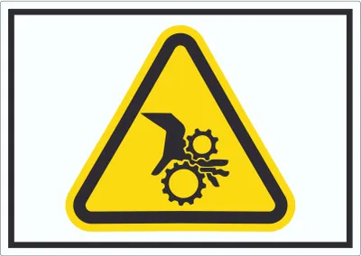 Produktbild von Aufkleber Achtung Einzugsgefahr Symbol A8 (52x74mm)