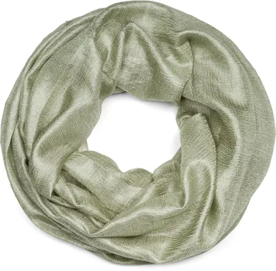 Produktbild von styleBREAKER Damen Loop Schal leicht und seidig mit Glitzer in Unifarben, Schlauchschal, Tuch 01016214