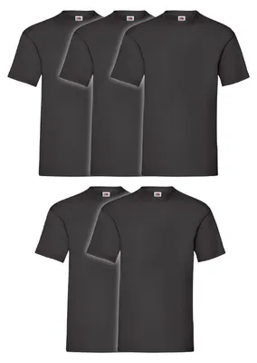 Produktbild von 5er Pack Fruit of the Loom Valueweight T-Shirt + GRATIS MyShirt Stoffbeutel Farbe: schwarz Größe: XL
