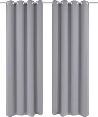 Produktbild von vidaXL Verdunkelungsvorhang mit Metallösen 270 x 245 cm Grau