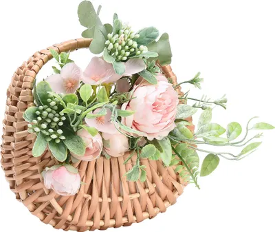 Produktbild von Geflochtener Blumenkorb, mit Luftpolsterfolie & Griff, für Steckblumen & Deko, Handgeflochten