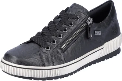 Produktbild von Remonte Damen Sneaker aus Leder in Herbstfarben mit Reißverschluss D0700, Größe:42 EU, Farbe:Schwarz