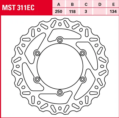 Produktbild von TRW Bremsscheibe Offroad starr MST311EC RMX250 PJ11 YZ426F  KLX400