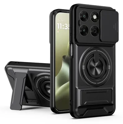 Produktbild von Camshield Handyhülle für Motorola Moto G67 5G Magnetisch Standfunktion Schwarz