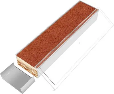 Zdjęcie produktu dla Forma do pieczenia – srebrna – 40 cm – Forma do tiramisu ze stali nierdzewnej z pokrywką – do ciast i deserów