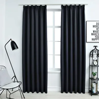 Zdjęcie produktu dla VIDAXL -Vorhänge Blackout mit Haken 2 ST 140x245 cm Anthrazit