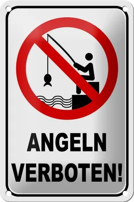 Produktbild von Blechschild Hinweis 12x18cm Angeln verboten Warnschild