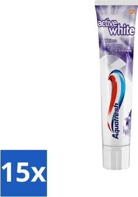 Produktbild von Aquafresh Zahnpasta – Whitening – Strahlend weiße Zähne – 100 ml - Vorteilspack - 15 Stücke